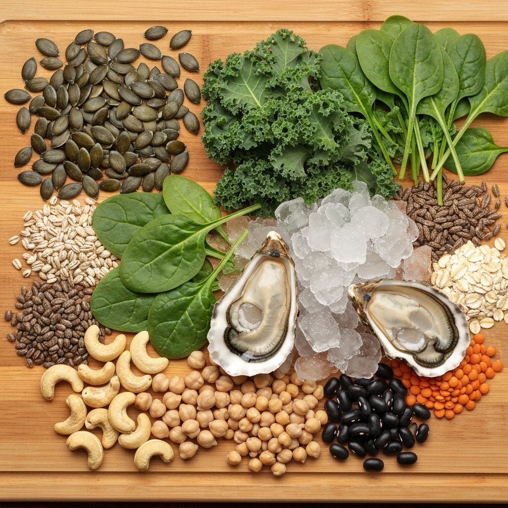 Zinc-containing foods including seeds and legumes